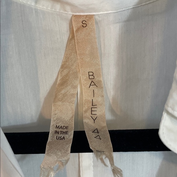 Bailey 44 White Puff Sleeve Button Down Blouse – Collared Fitted Top Size S - Picture 2 of 13